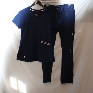 HH360 Womens Navy Serena 3-Pocket Top and Nikki Snap Hem Jogger Set